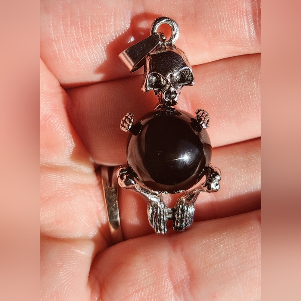 Skeleton Crystal Sphere Pendant - Picture 6 of 11